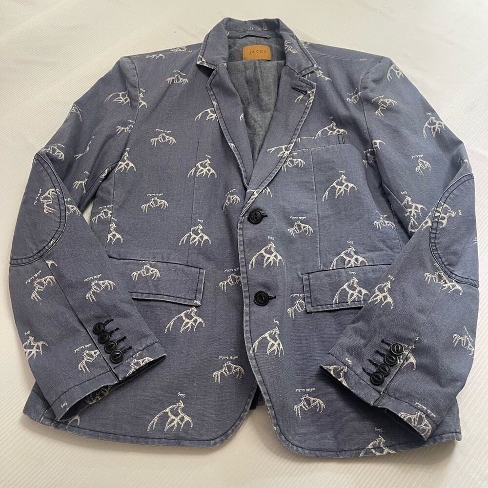 Jachs Men’s Navy Blue 2 Button Blazer Size Medium
